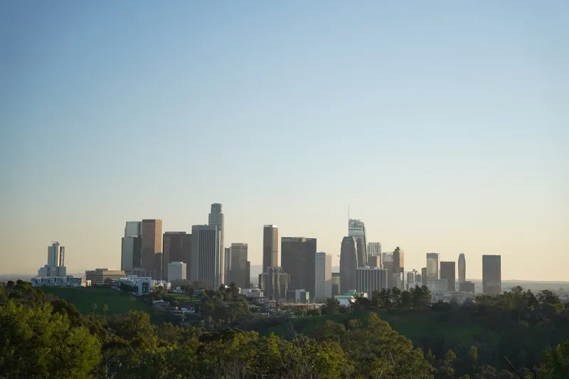 a view of a city from a hill